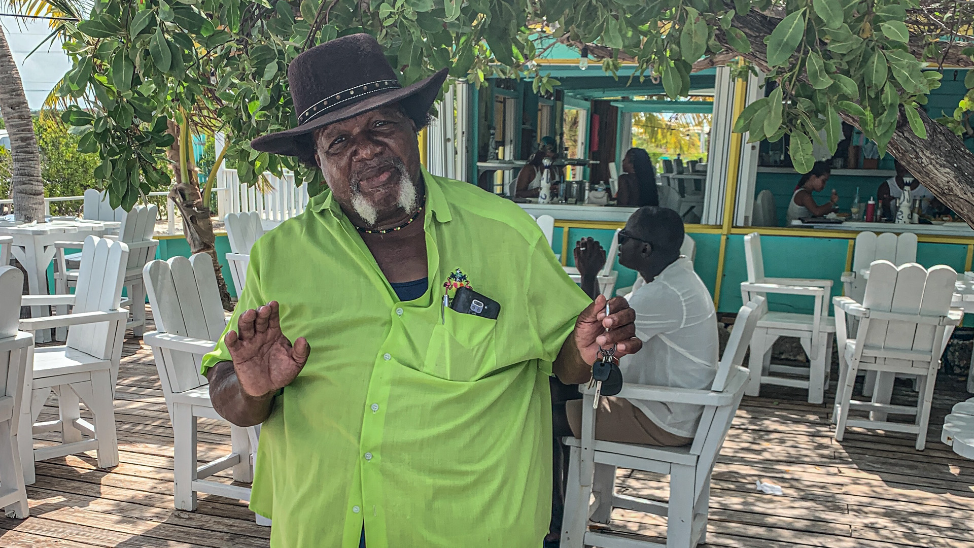 Dr Love gave us an amazing personal tour of the island, including this stop for a refreshing frozen mango cocktail at Bugaloo's Conch Crawl.